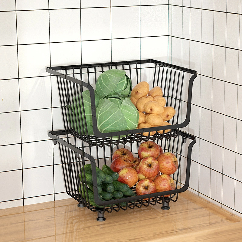 3 Tier Multifunctional Kitchen Vegetable Fruit Storage Baskets Stackable Vegetable Storage Containers