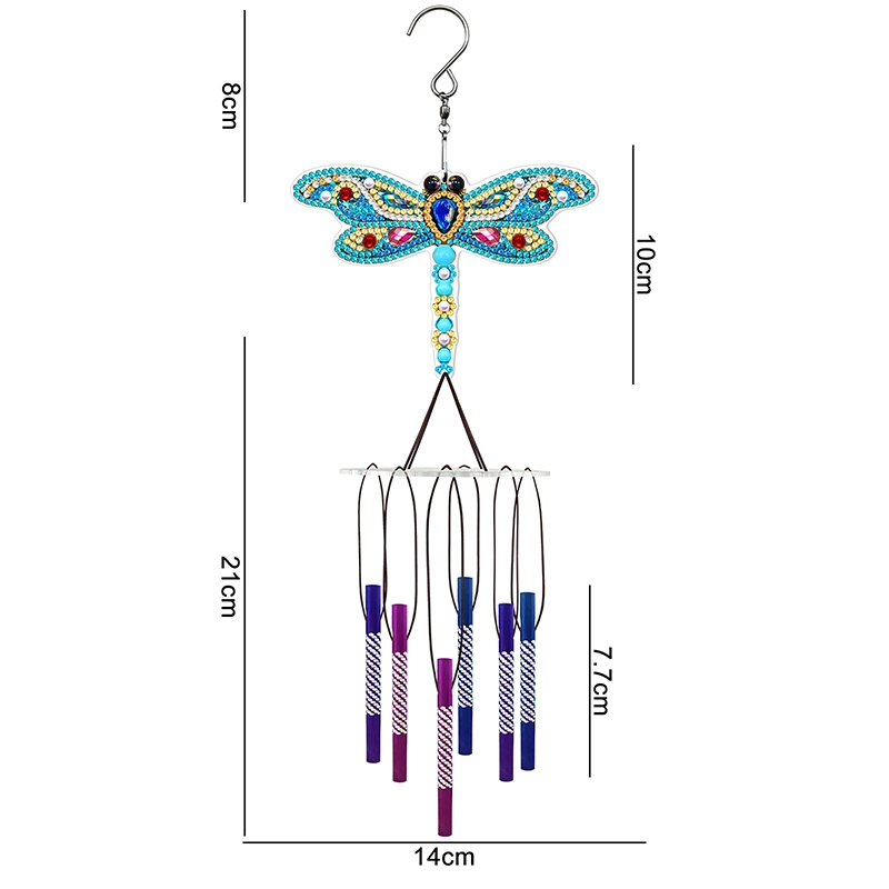 2022 New Fashion Dragonfly Home Decoration Crystal Wind Chimes