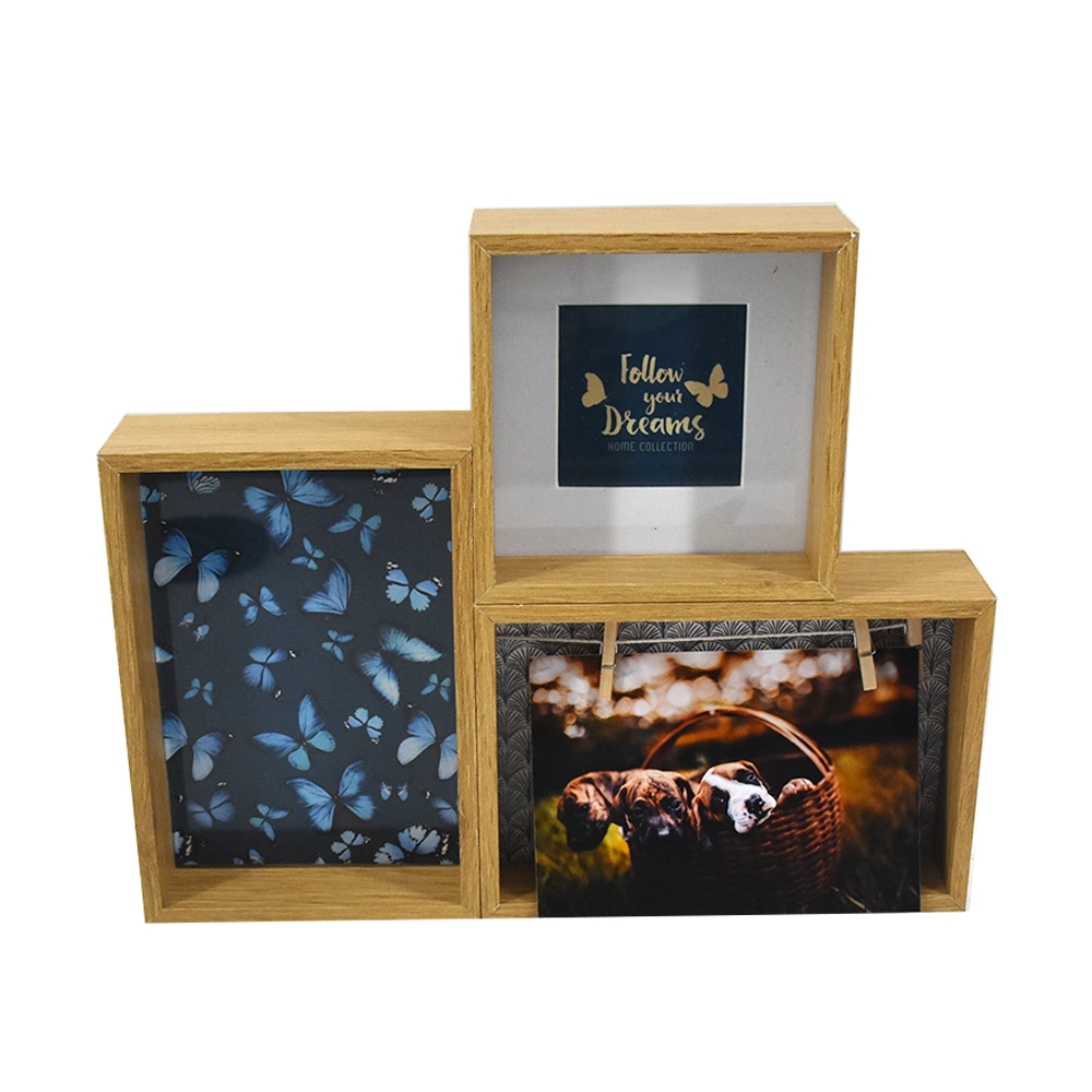 Promotional Unique Wall Triple MDF Collage Clip Photo Frames