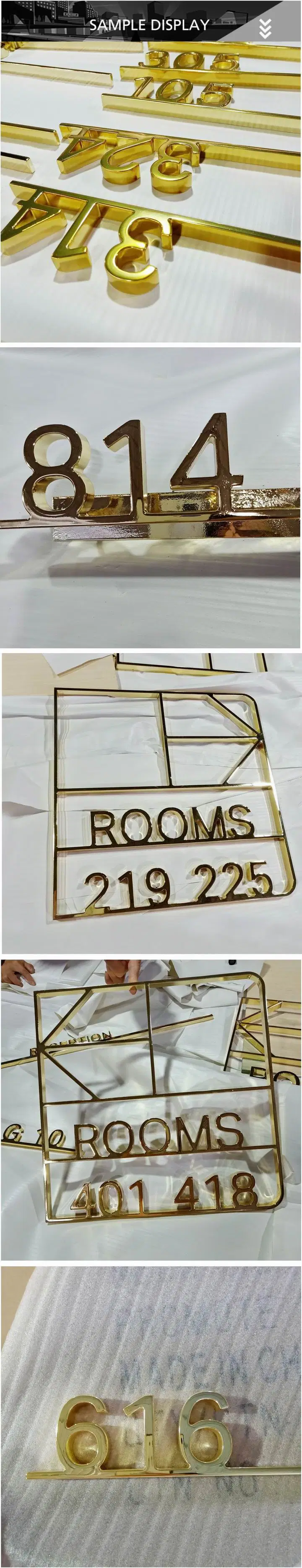 Custom Made Stainless Steel House Address Numbers Sign for Hotel