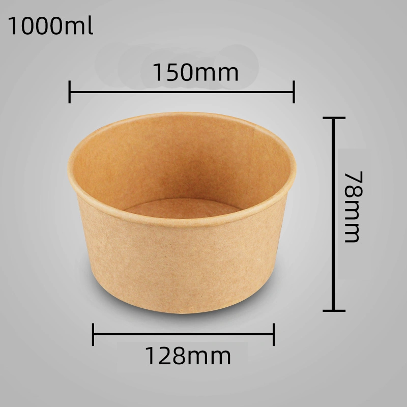 Paper Bowl for Hot Food Salad Soup Deli Fruit with Lids Grease Resistance Biodegradable Container Disposable Food Container Salad Bowl Lunch Box