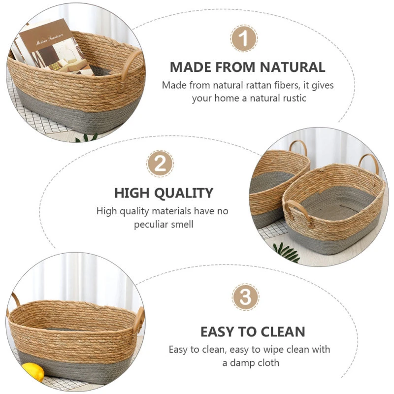 Household Wicker-Woven Basket Dessert Storage Basket for Home Storage