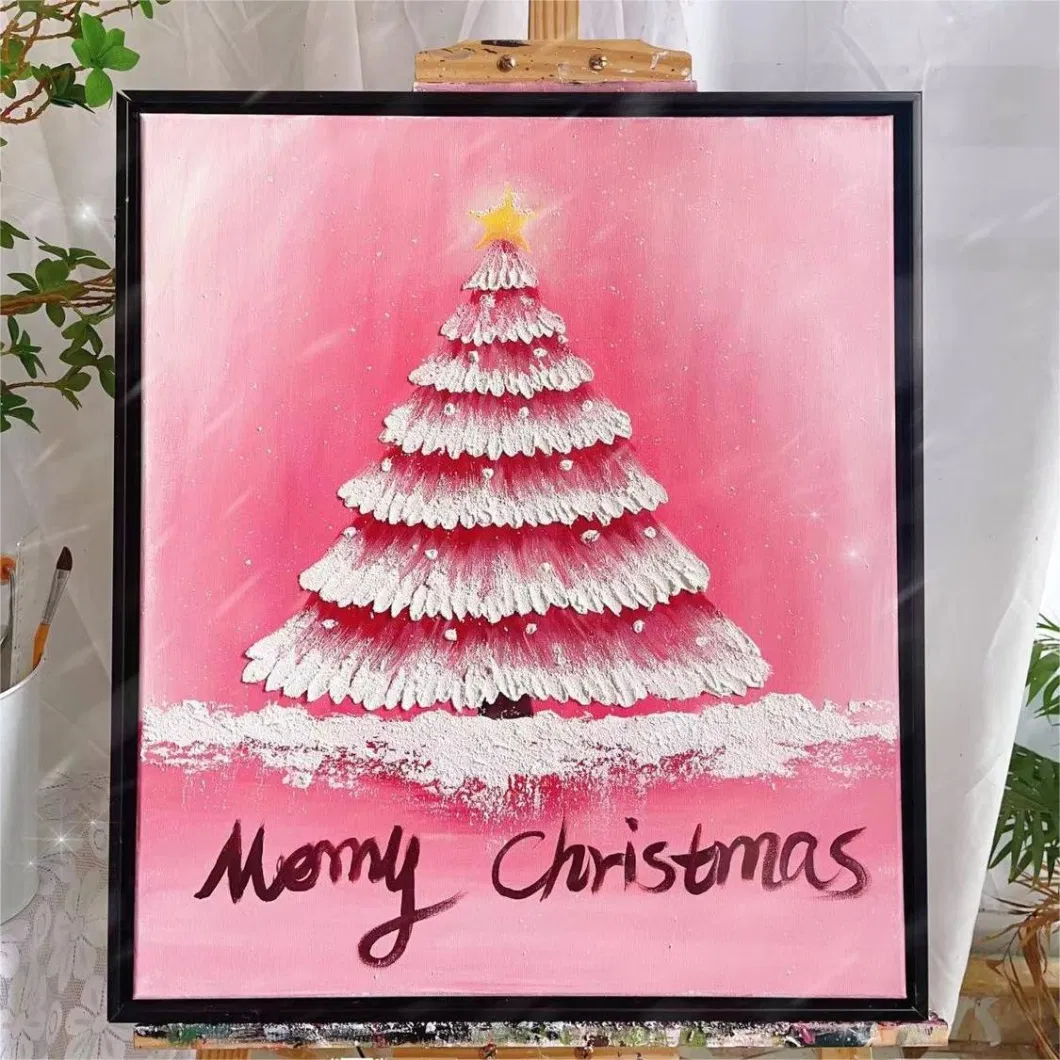 Christmas Holiday Home Decoration Handmade Canvas Art Texture Oil Painting