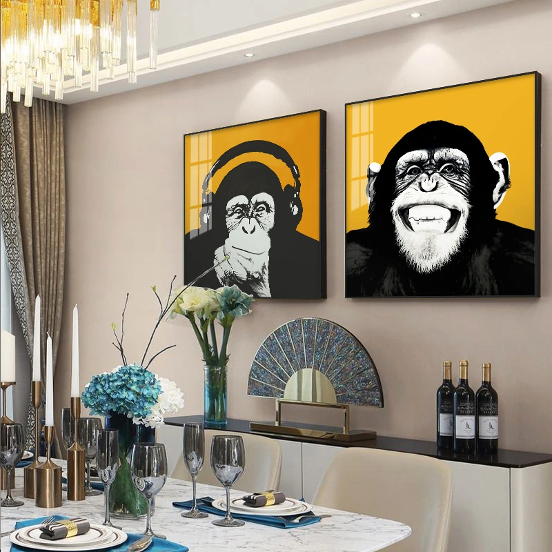 Chimpanzee Abstract Animal Wall Art Painting Custom Cheap Home Hotel Decor Modern Artistic Cool Colorful Framed Picture