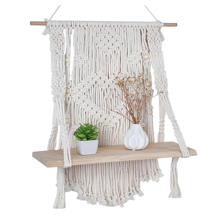 Dremisland Handmade Macrame Wall Hanging Woven Cotton Rope Tapestry Boho Tassel Decor