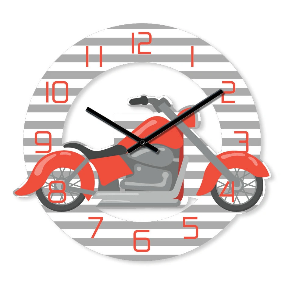 2022 Cool Red motorcycle Design MDF Wall Clock