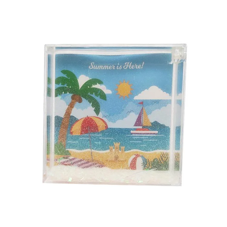 OEM Liquid Glitter Photo Frame Square Large 4*4 Inch Shake Frame