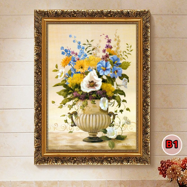 Framed Handmade Painting Flower Vase Canvases Art Abstract Painting for Home Decor Large Wall Picture Flower Oil Painting