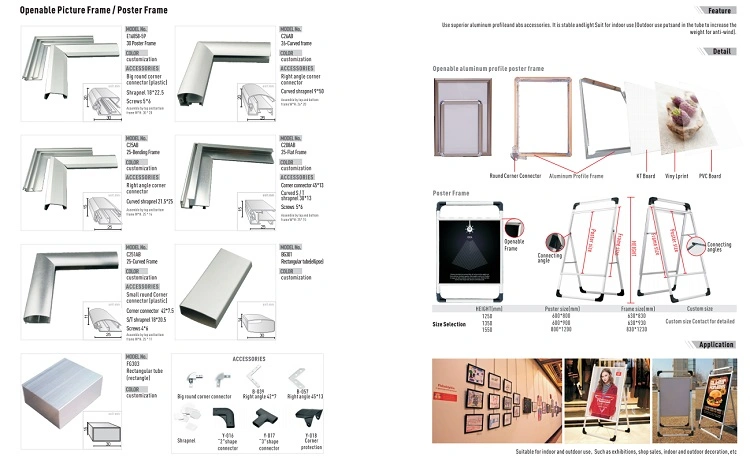 Wall Mounted Front Open Photo Clip Frame Snap Frame