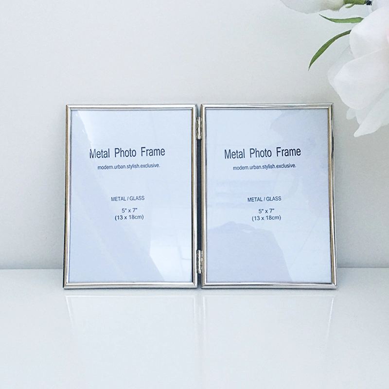 Atmospheric Decoration Transparent Double Sided Glass Promotional Gift Metal Photo Frame