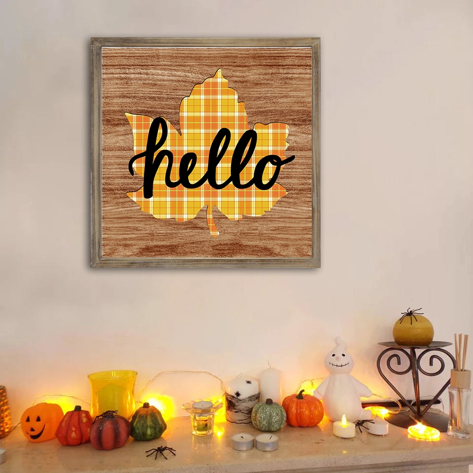 Factory Direct Minds Wood Harvest Festival Art Plaque Home Decoration Painted Craft Letter Words Home Decor Wall Hanging