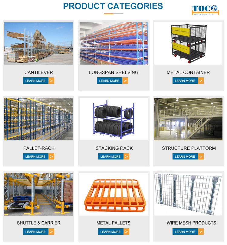 China Company Painted Automotive Industry Foldable Pallet Stacking Frame with Wire Mesh Deck