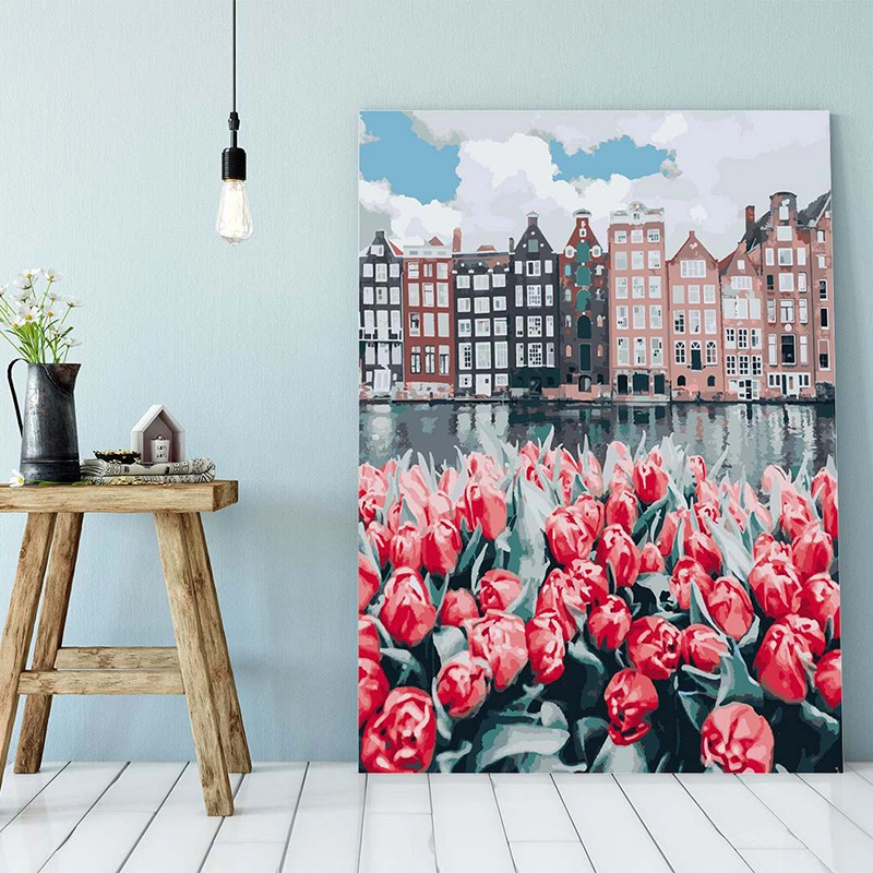 Dropshipping Flowers Oil Painting on Canvas Abstract Artwork Painting by Numbers