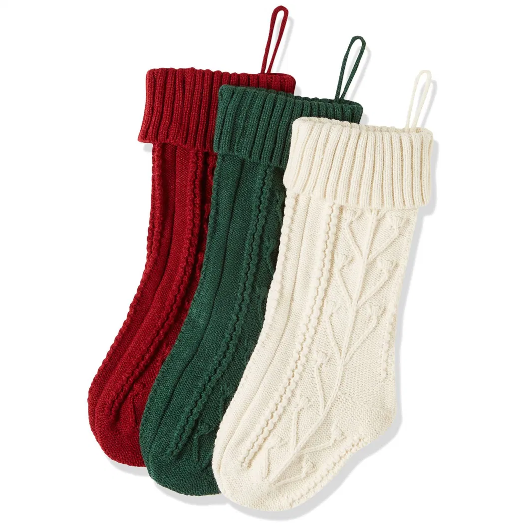 Wholesale Christmas Stocking Ornaments Plush Bulk Hanging Children Gift Bags Socks Decoration