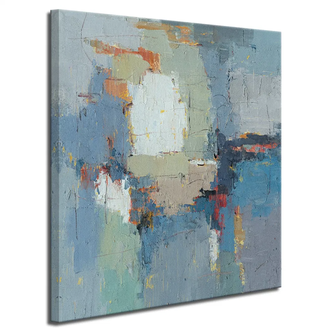 Hand Painted Textured Abstract Oil Painting on Canvas Custom Framed Wall Art for Decoration