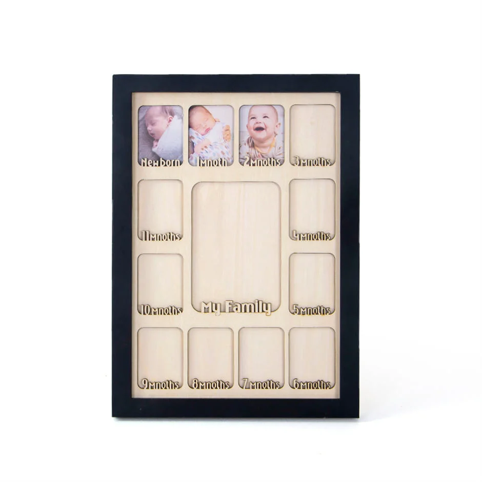 Photo Moments Baby My First Year Photo Frame Wood