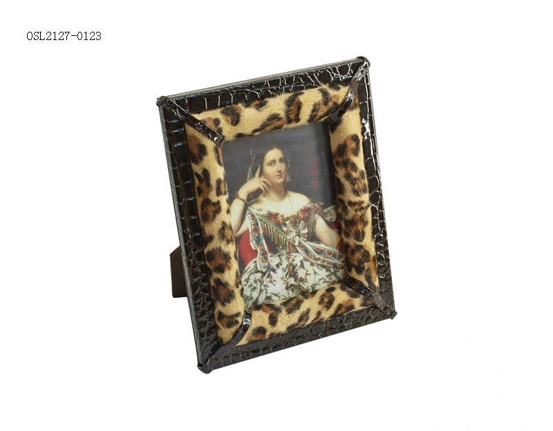 Custom European Style Round Square Leather Picture Photo Frame