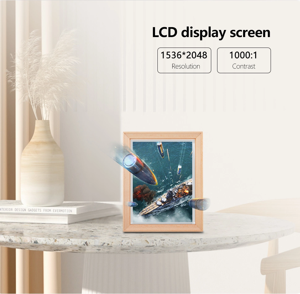 7.9 Inch Programmable Square Battery Operated GIF Full HD 1080P Wall Mount Large Size WiFi Digital Photo Frame Free Grass 3D Picture