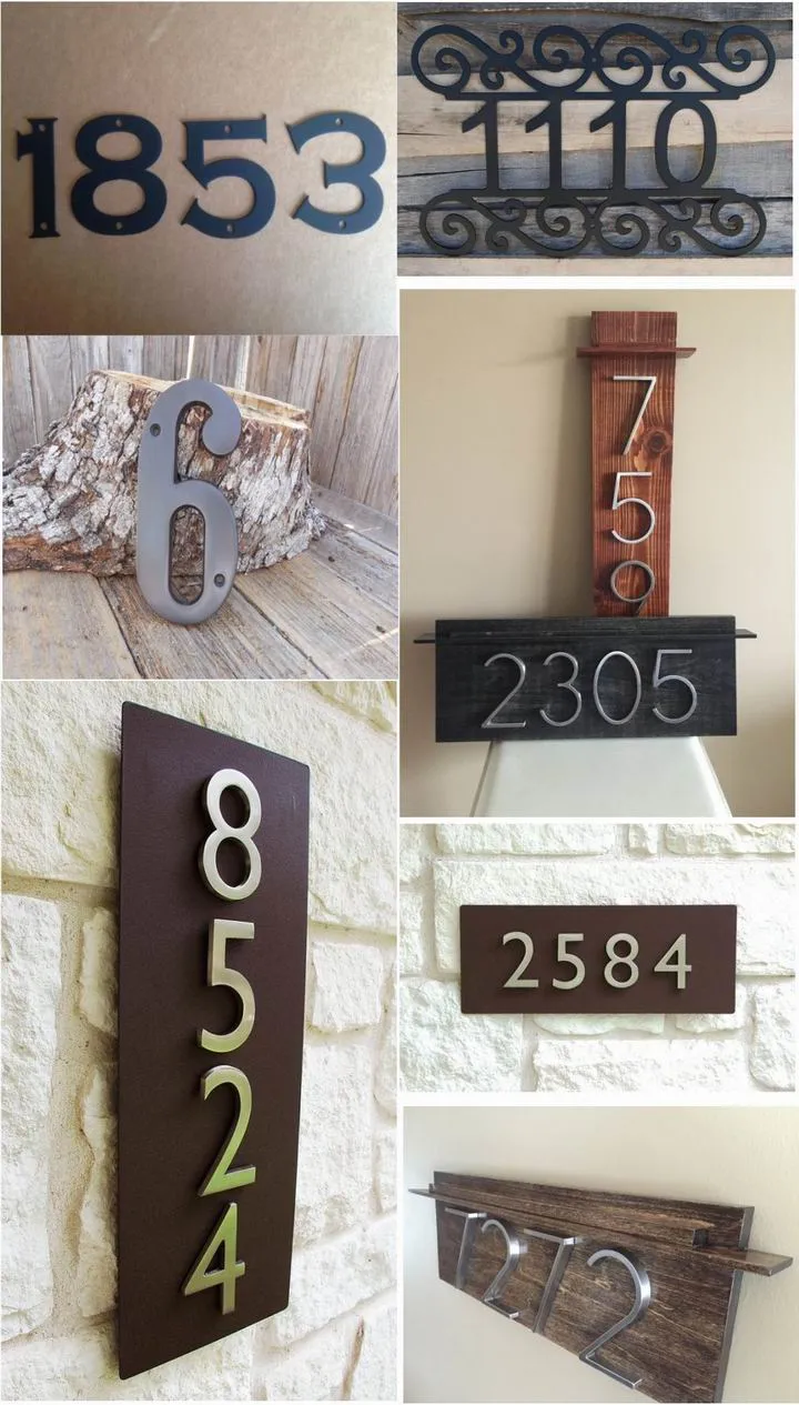 Metal Lighted Modern House Address Door Hotel Room Number Sign