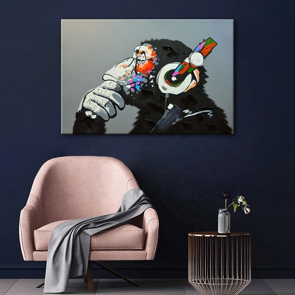 Most Popular Oil Painting Handmade Animal Chimpanzee Design DIY Wall Art Cool Modern Wall Printing Colorful Decor