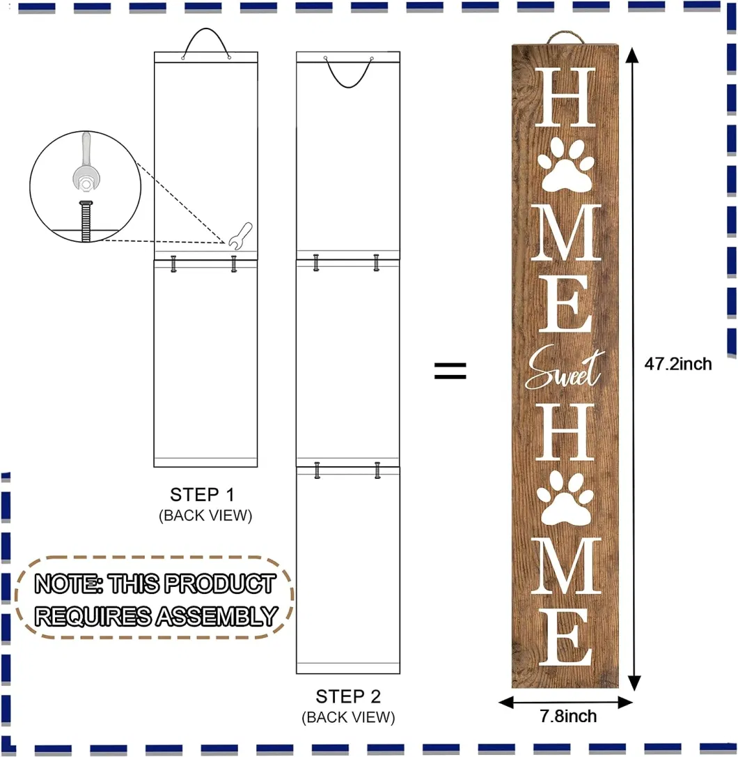 47.2&quot;X7.8&quot; Sweet Art Porch Sign