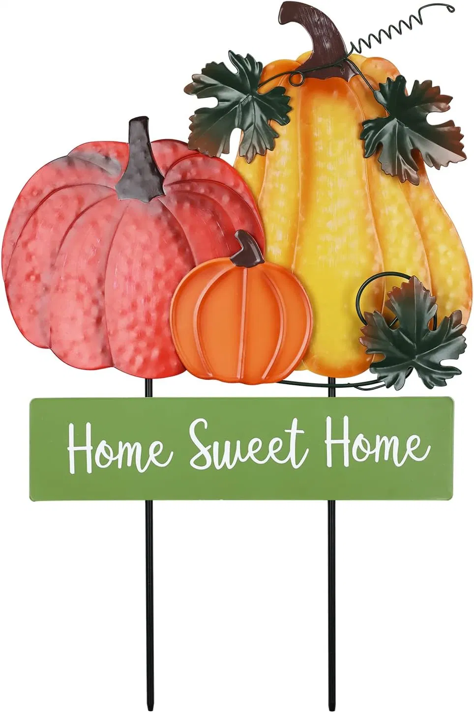 Fall Decorations Outdoor, Yeahome 22&quot; Decorative Garden Stakes with 3 Pack Pumpkin Home Sweet Home Sign for Fall Decor, Metal Yard Sign for Garden Yard