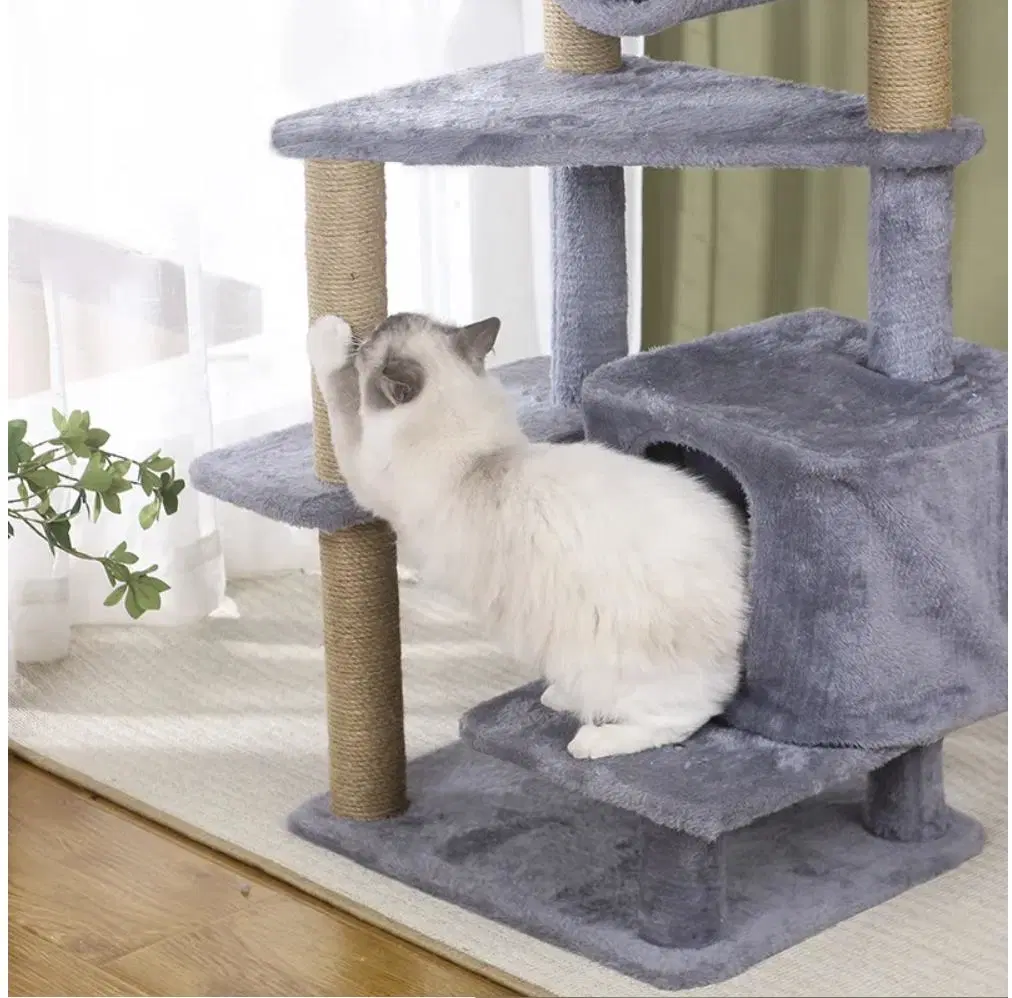 Luxury Easy Assemble Durable Wood Sisal Cat Tree House Cat Climbing Frame