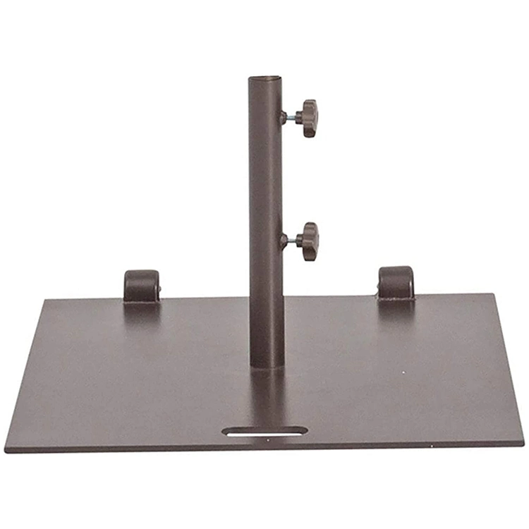 Jh-Mech up to 1.5&quot; Diameter Heavy Outdoor Square Metal Stand with Casters White Umbrella Base