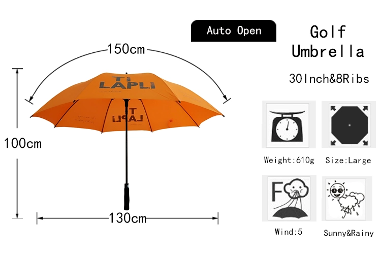 Custom Logo Long Shaft Golf Umbrella Holder with EVA Handle