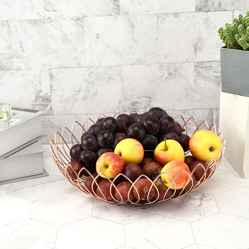 Nordic Style Woven Fruit Tray Draining Storage Fruit and Vegetable Basket