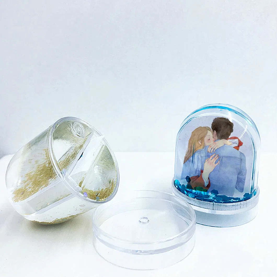 Manufacture Snow Globe Photo Frame Liquid Snow Ball with Glitter