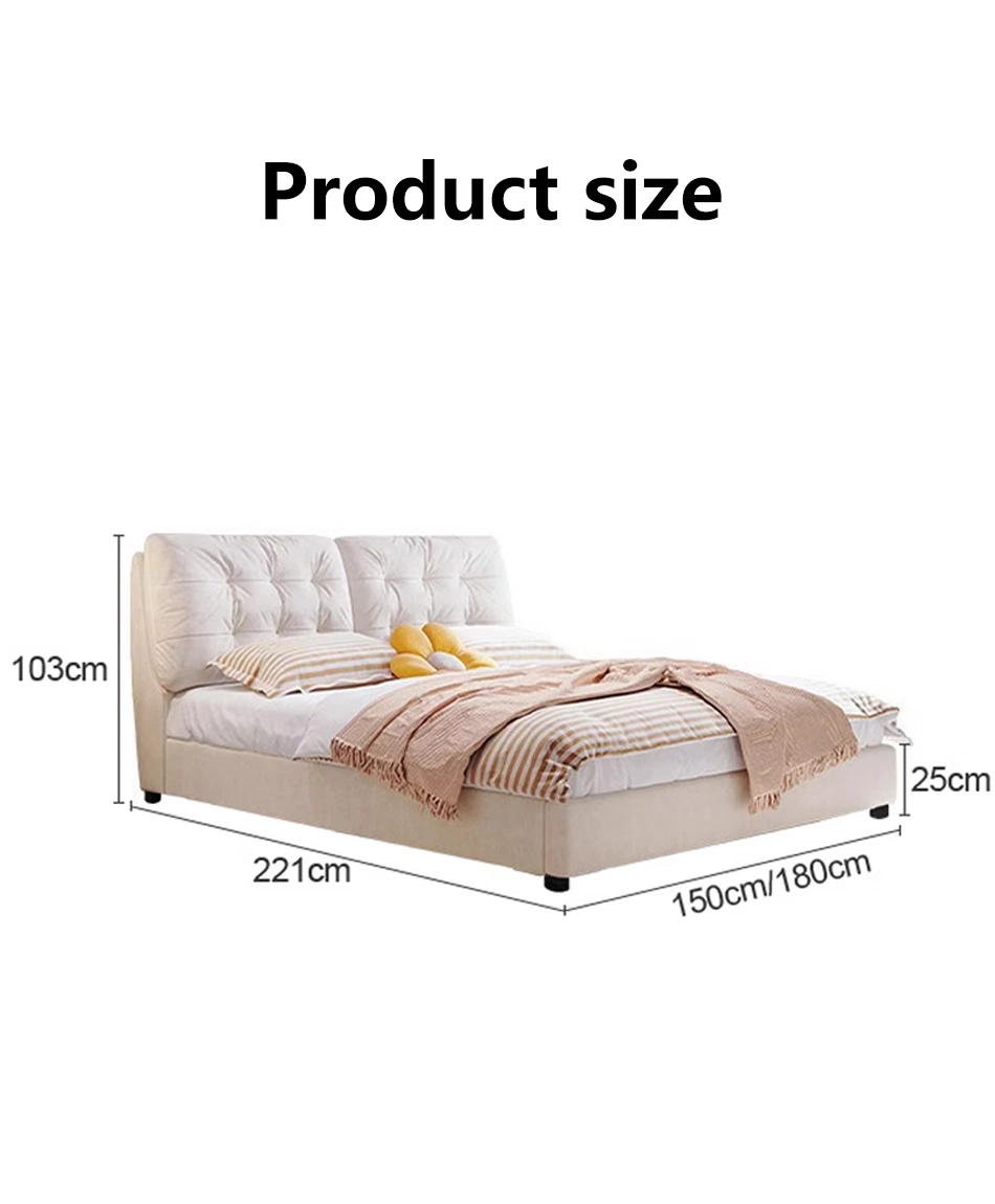 Modern Soft Bed Designs Cream Master Bedroom Furniture Modern Technology Velvet Fabric Bed Frame