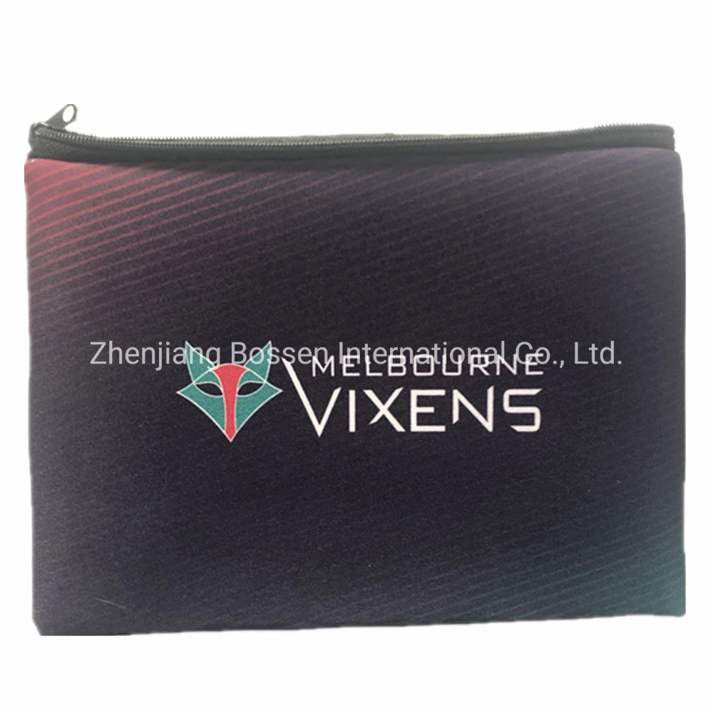 OEM Customized Logo Print Cotton Pen Holder Zipper Pouch Pencil Case File Bag