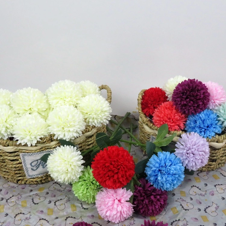 Ping-Pong Chrysanthemum Fake Flower Wedding Hall Decoration Photography Props Dry Flower