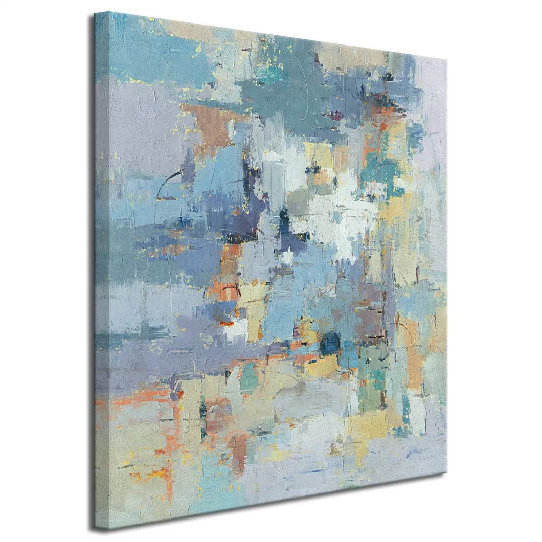 Hand Painted Textured Abstract Oil Painting on Canvas Custom Framed Wall Art for Decoration