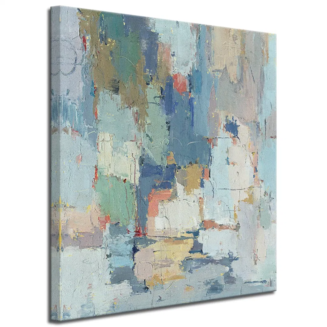 Hand Painted Textured Abstract Oil Painting on Canvas Custom Framed Wall Art for Decoration