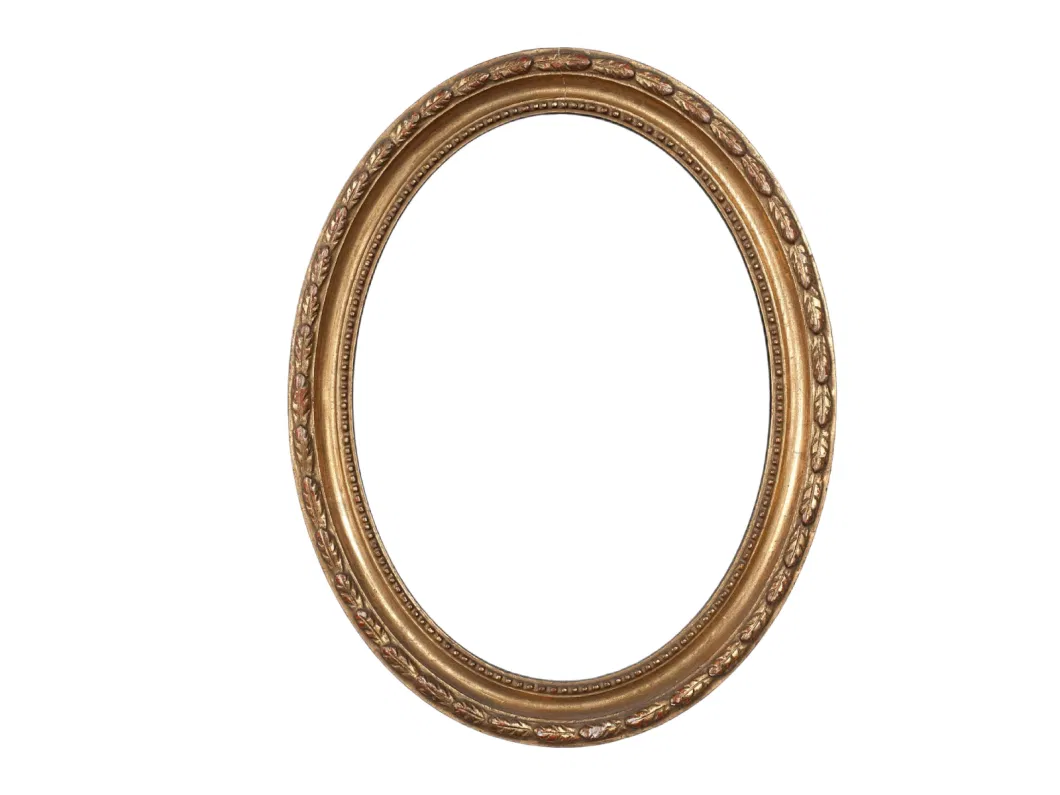 Oval Golden Silver White Classical Wood and Resin Wall Decorative Home Decoration Promotion Gift Display Photo Picture Mirror Frames