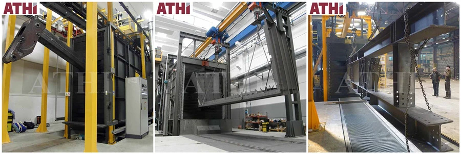 Tunnel Overhead Conveyor Type Shot Blasting Machine and Painting Room/Booth for Big Structural Steel Parts Treatment