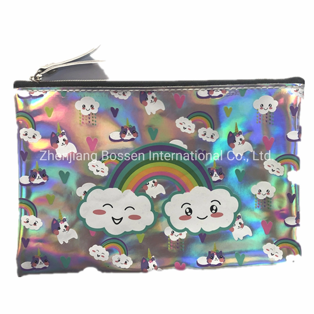 OEM Customized Logo Print Cotton Pen Holder Zipper Pouch Pencil Case File Bag