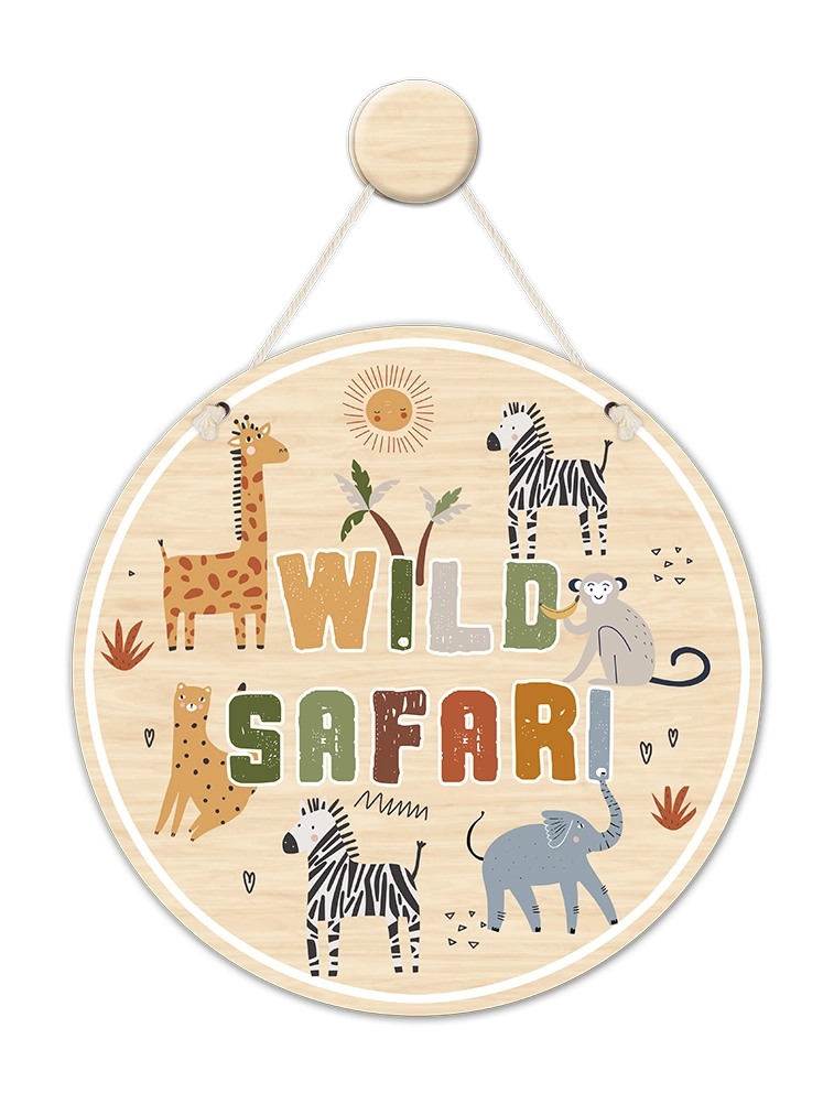 Round Wooden Craft Wall Art Kids Wood Plaque Wholesale Cute Home Kid Wood Decorative Sign Wall Mounted MDF Plaque