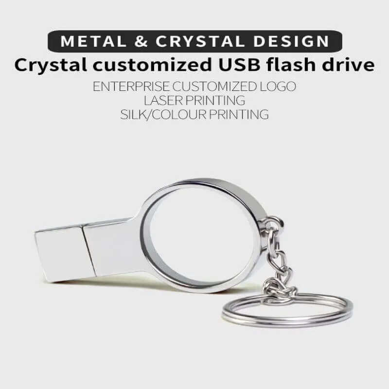 LED Lighted Crystal USB Flash Drive 2.0 Custom Logo for Wedding Gift