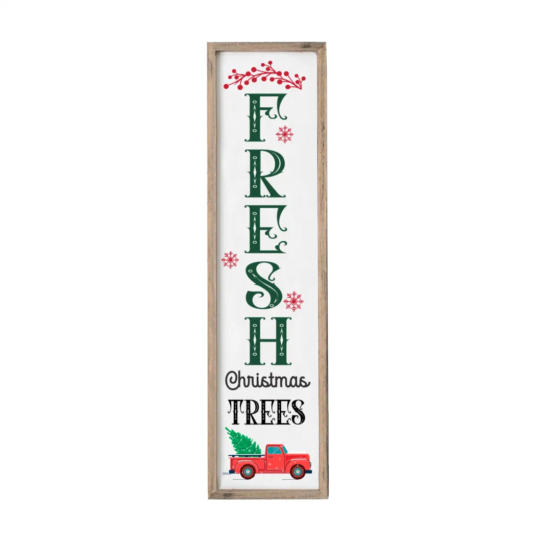 Farmhouses Christmas Wood Welcome Sign, Front Door Welcome Sign Home Decor Sign Vintage Wall Art Hanging