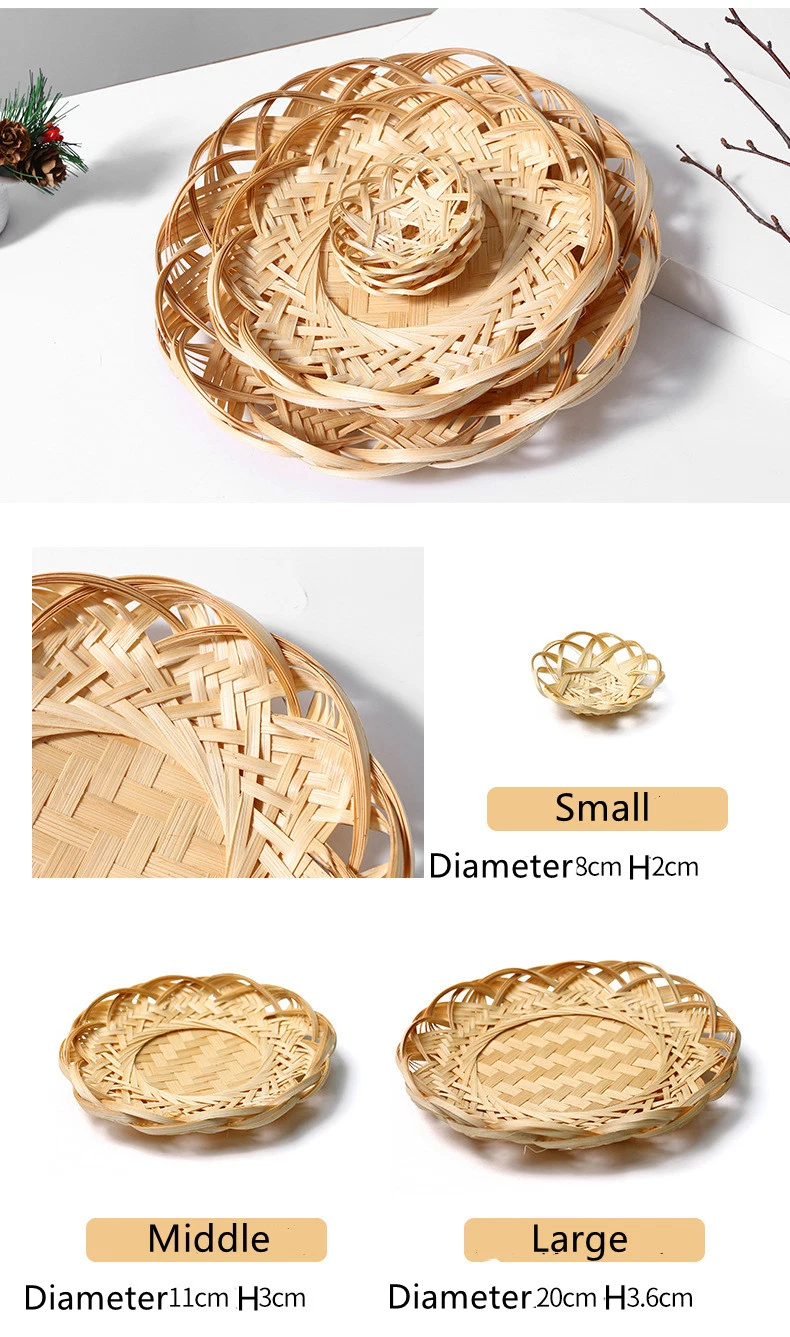 Mini Portable Bamboo Storage Fruit Basket