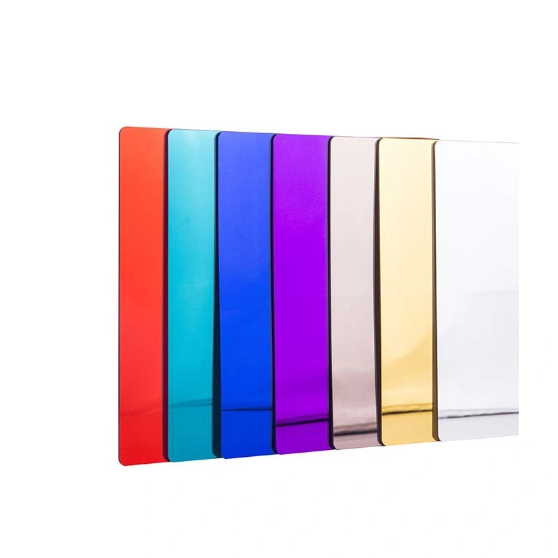 Rose Gold Silver Mirror Acrylic Plate 1220*2440mm 0.8mm 1mm for Signs Mirror Acrylic Plate