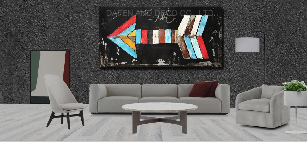 Metal Decoration Oil Painting Wall Art Iron Arrow 3D Dimension