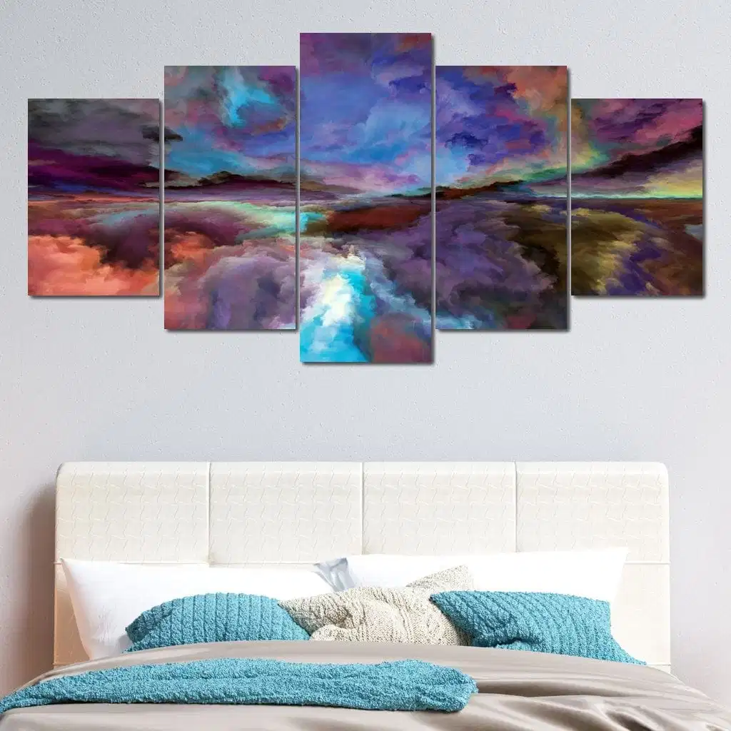 Home Decor Hand Oil Painting 5 Panels Canvas Print Abstract Wall Art