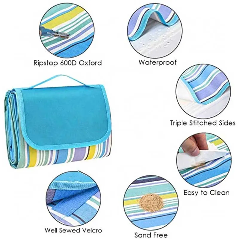 Outdoor Blanket Picnic Blanket Extra Large Sand Proof Blanket Waterproof Portable Beach Blanket Camping Blanket