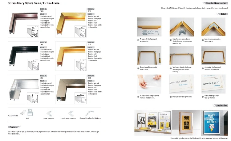 Wall Mounted Front Open Photo Clip Frame Snap Frame