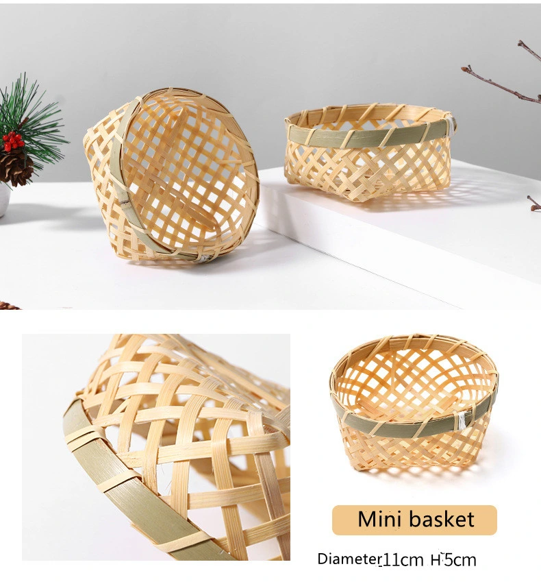 Mini Portable Bamboo Storage Fruit Basket