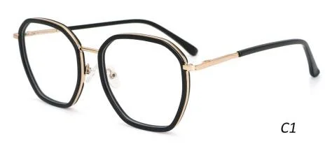 Roundish Acetate Frame with Metal Wire Ring Stock Women Optical Frames